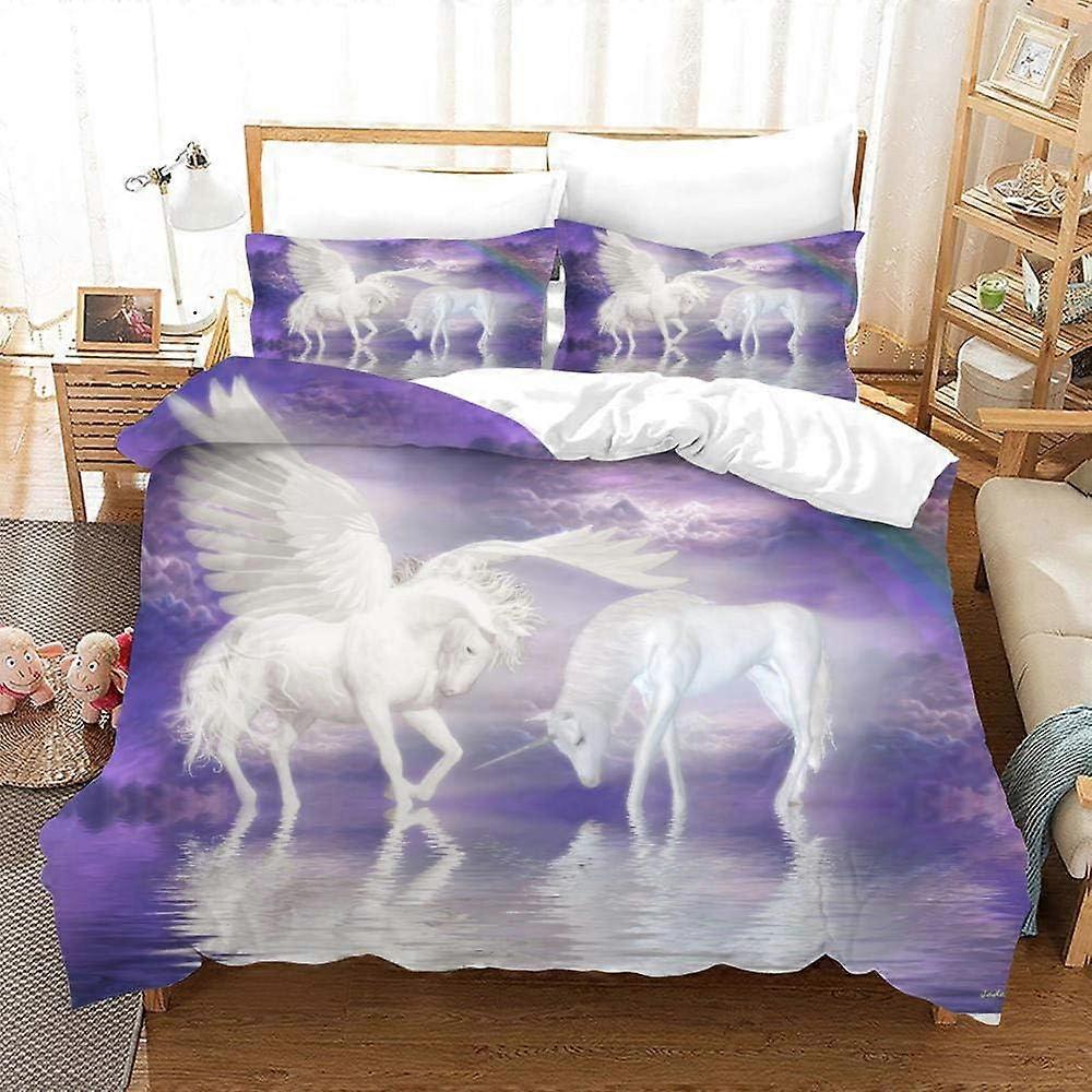 Unicorn Bedding Sets Digital Printing Color Bedding Pieces Duvet Cover and Pillowcase) 135*200 CM