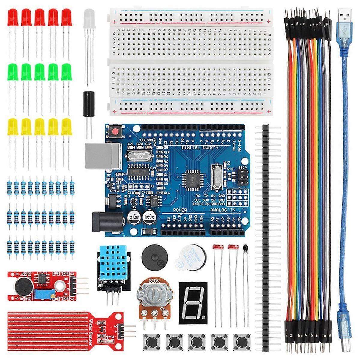 Basic Kit for R3 Programming DIY Electronics Educational Learning Kit with Programed Codes Instruct