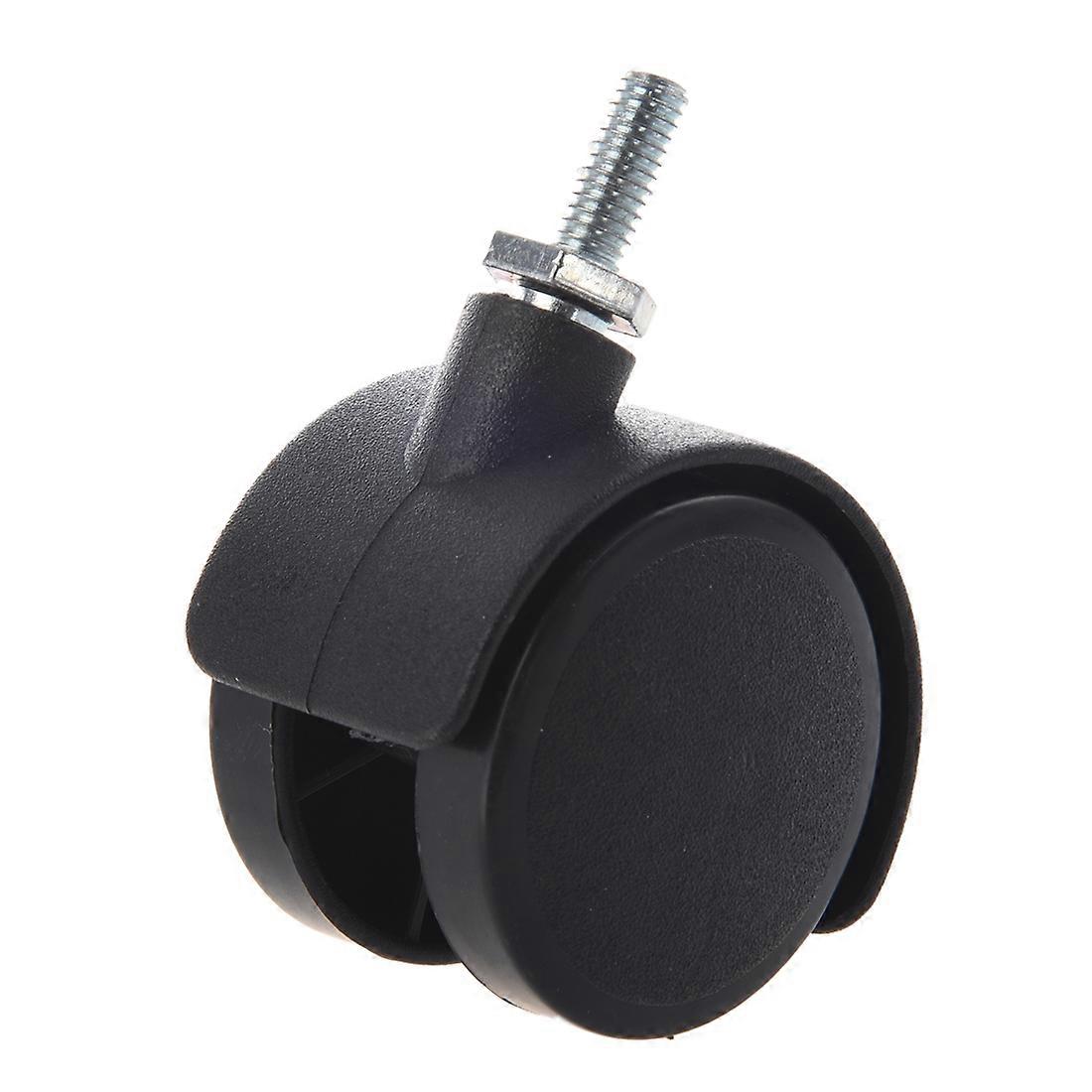 CNIM Hot 6mm Threaded Stem 40mm Dual Wheel Rotatable Caster Black Threaded Stem Caster Wheel