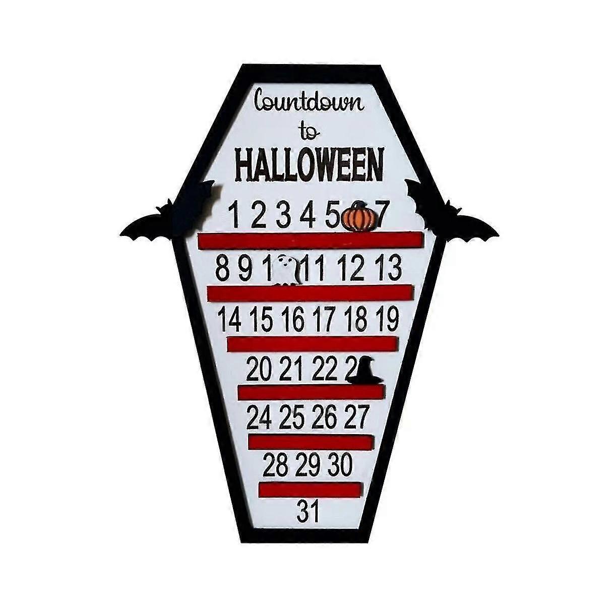 Halloween Calendar, 31 Days Happy Halloween Coffin Calendar Countdown Calendar With Cutting Three Decoration C