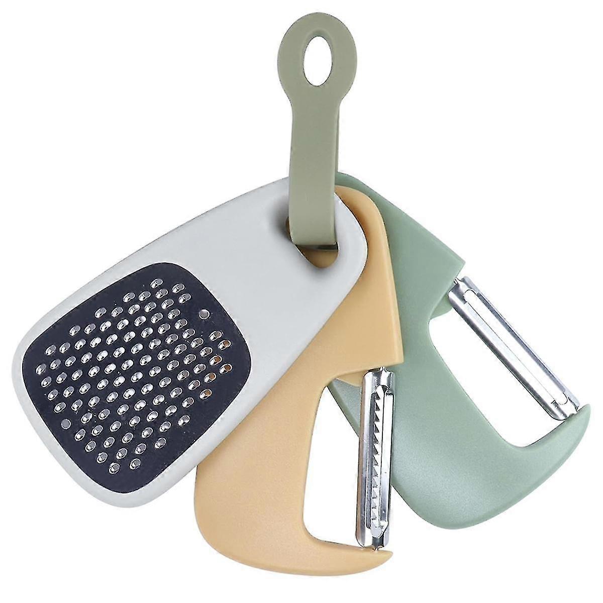 Kitchen Gadgets Set 3 Pieces,Vegetable Peeler,Julienne Peeler,Garlic/Ginger Grinder,Stackable Cooki