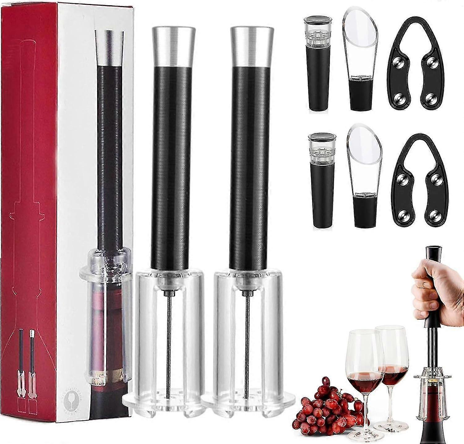 مجموعة فتح النبيذ Wino On The Go ، مجموعة فتاحة النبيذ لمضخة ضغط الهواء ، فتاحة زجاجة مضخة ضغط الهواء ، فتاحة زجاجات النبيذ ، جديد 100٪