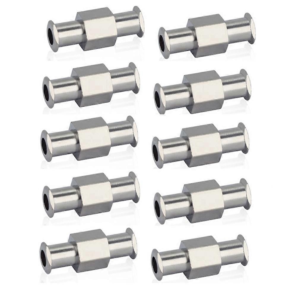 10Pcs Coupler Luer Syringe Connector Metal Double Joints Luer Lock Adapter Coupler for Pneumatic Pa