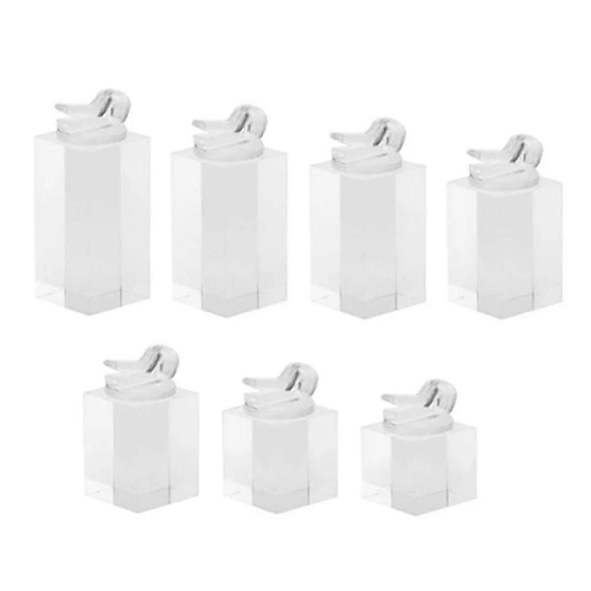 7Pcs Different Height Square Finger Ring Jewelry Display Stand Holder Photography Props Showcase Or