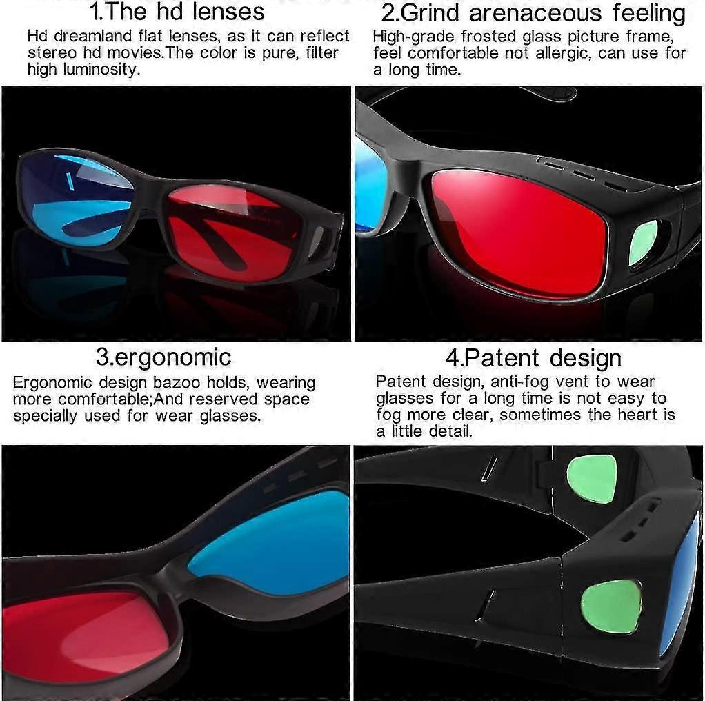 Red-blue 3d Glasses/cyan Anaglyph Simple Style 3d Glasses 3d Movie Game