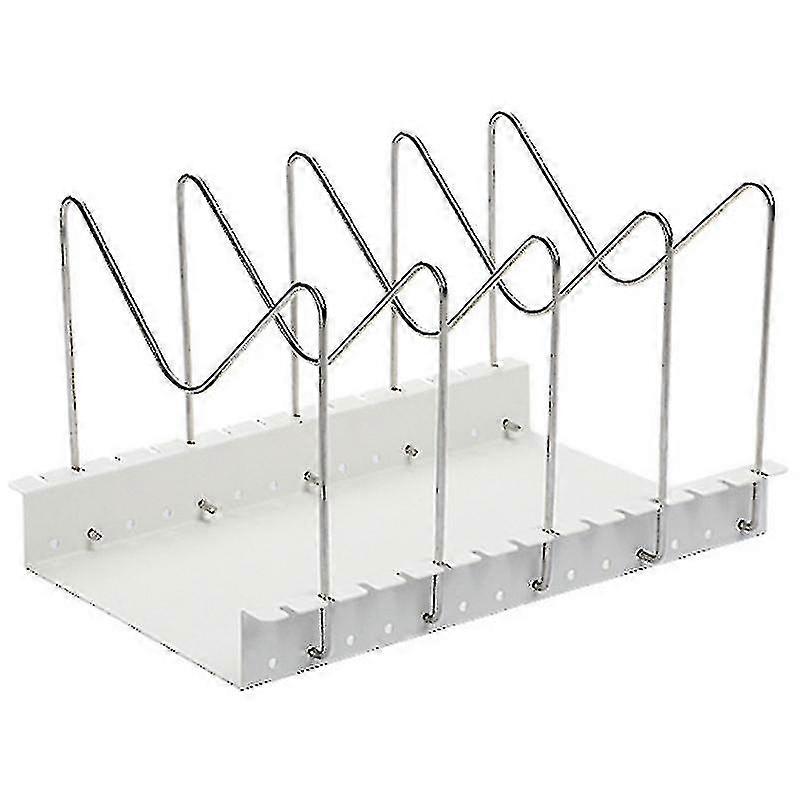 Vertical Separate Lid Storage Rack Kitchen Pot And Dish Rack , White