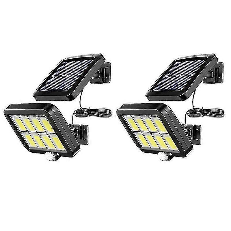 2pc 2000 Lumen 160 Solar Wall Lights Ip65 Waterproof Wired Motion Sensor Security Light Adjustable