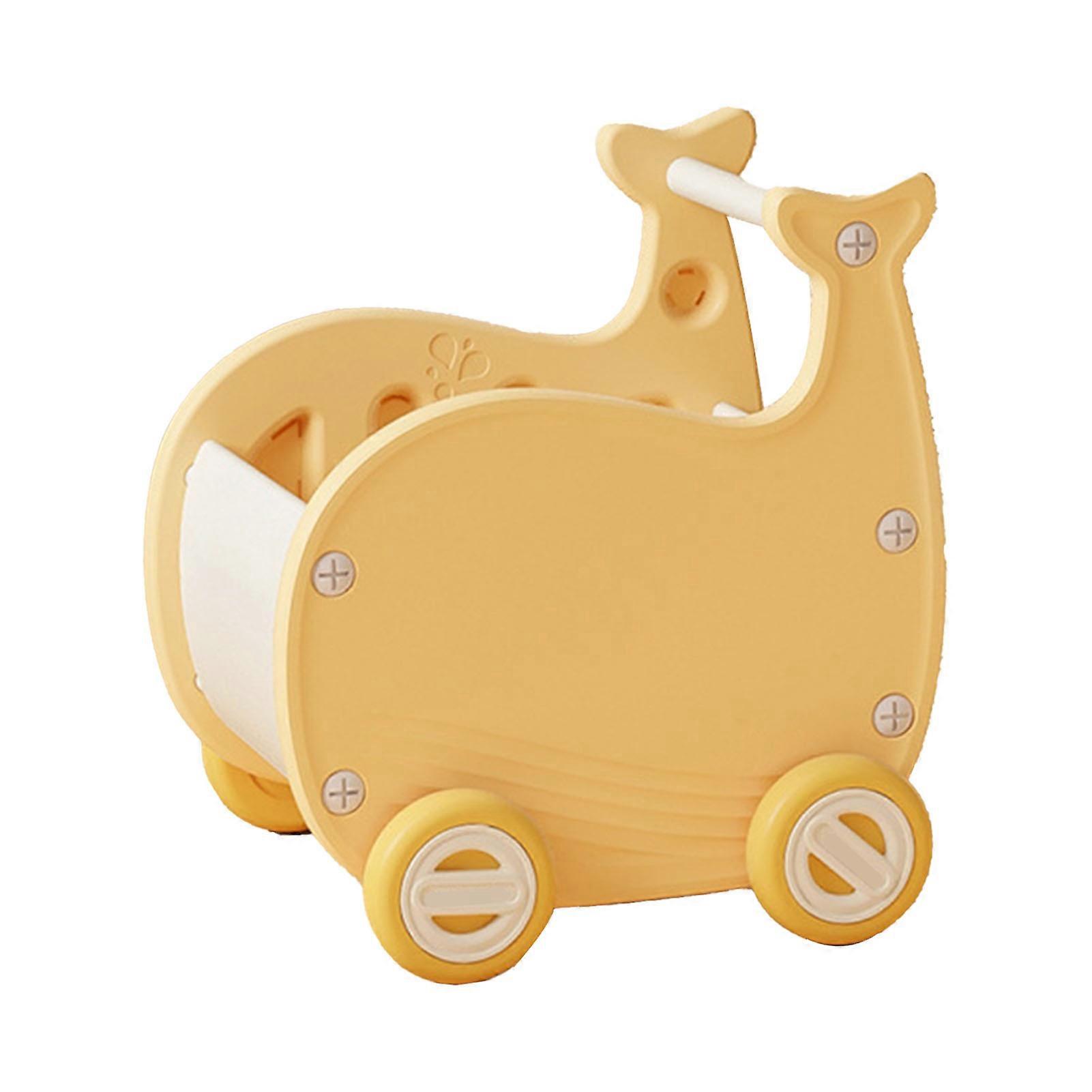Children Shopping Cart Large Capacity Multi Functional Cute Kids Shopping Trolley for Toy Storage Type 2 Yellow