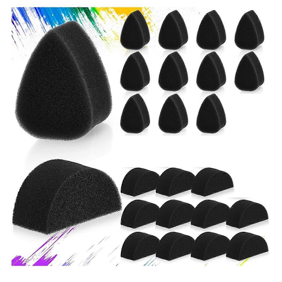 24 pcs Éponge de peinture pour le visage Pétale Éponges de peinture faciale ovale et semi-circulaire Peinture faciale haute densité