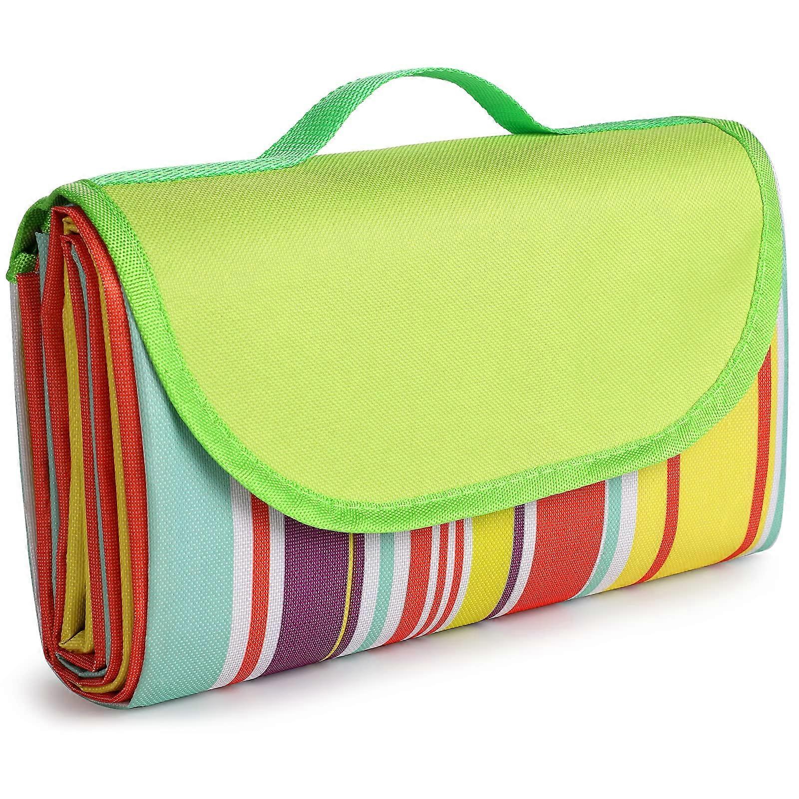 Picnic Blanket Waterproof, Large Camping Blanket Beach Mat Sand Free Portable with Handle, Foldable Picnic Rug Multipurpose for Outdoor Activities Tra