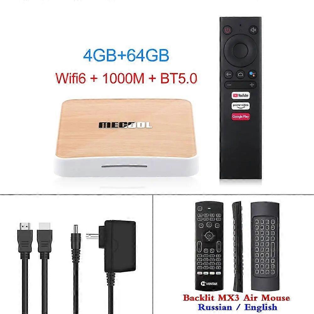 KM6 Deluxe Smart TV Box Android 10 Amlogic S905X4 Android 10.0 ATV 4GB RAM 64GB ROM 2.4/5G WiFi BT Media Player 4K