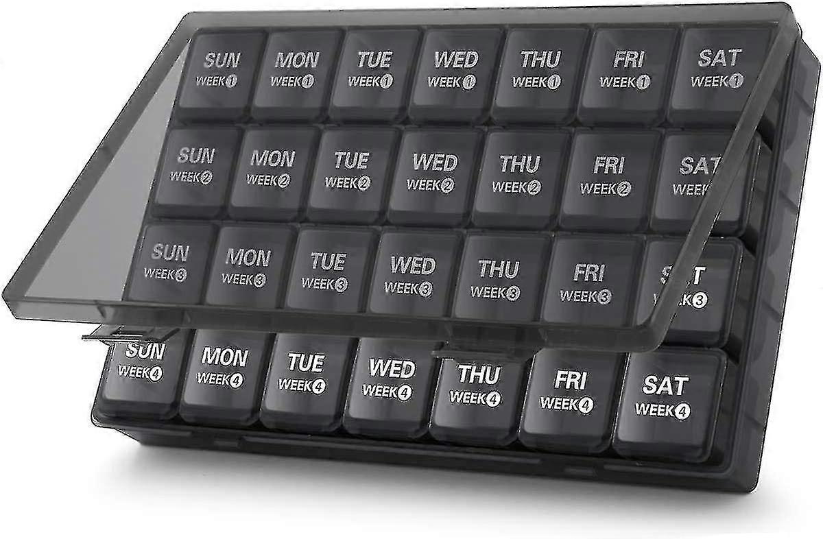 Large Monthly Pill Organiser 28 Day Pill Box Organizer By Week, Large 4 Weeks One Month Pill Cases With Dust-proof Container For Pills/vitamin/fish Oi
