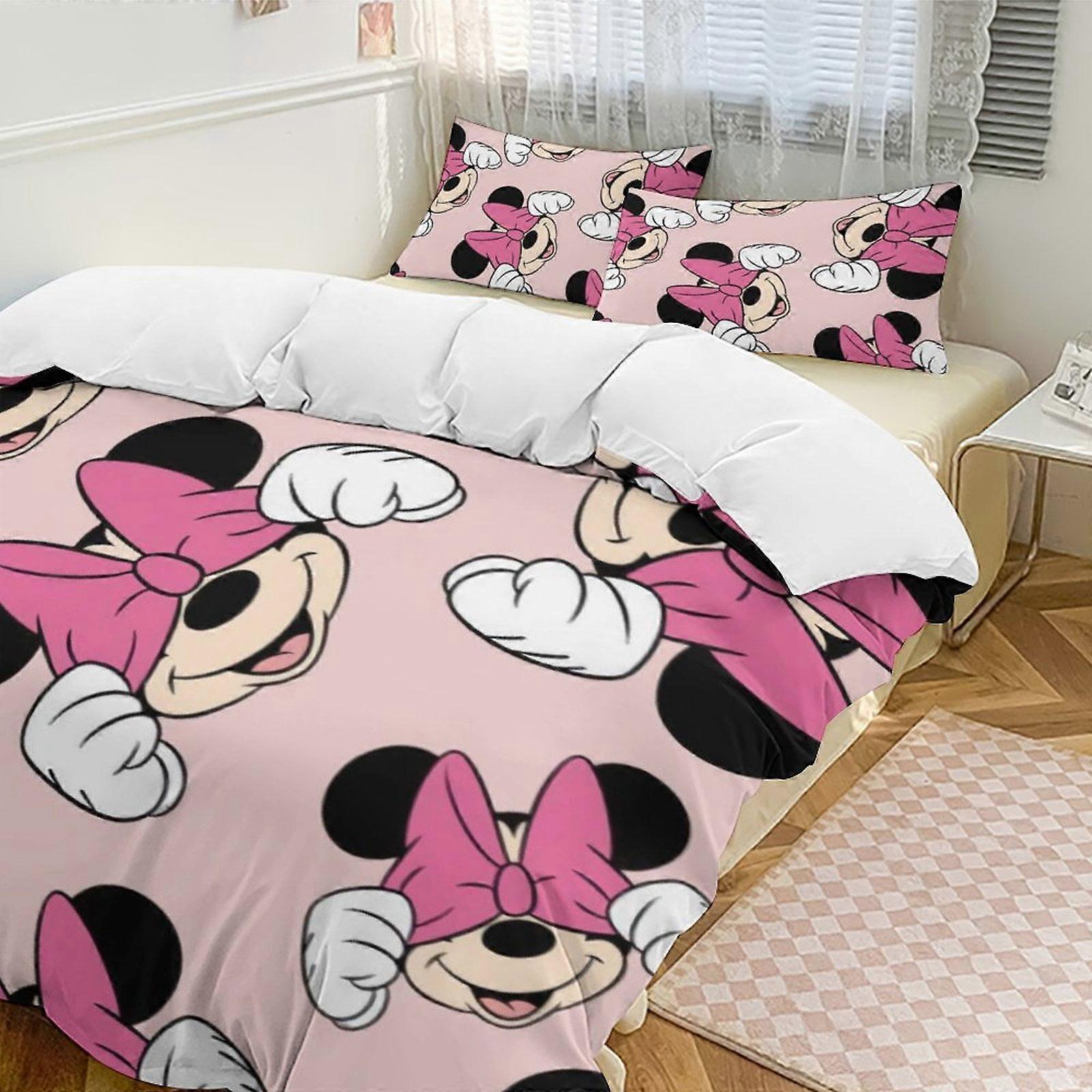 v4218  Bed Sheets Bedding Minnie MouseCartoon Collection 3-Piece Comforter Set, Personalized Bedding Decor for Kids And Teens  Bed Sheets  yuq4218