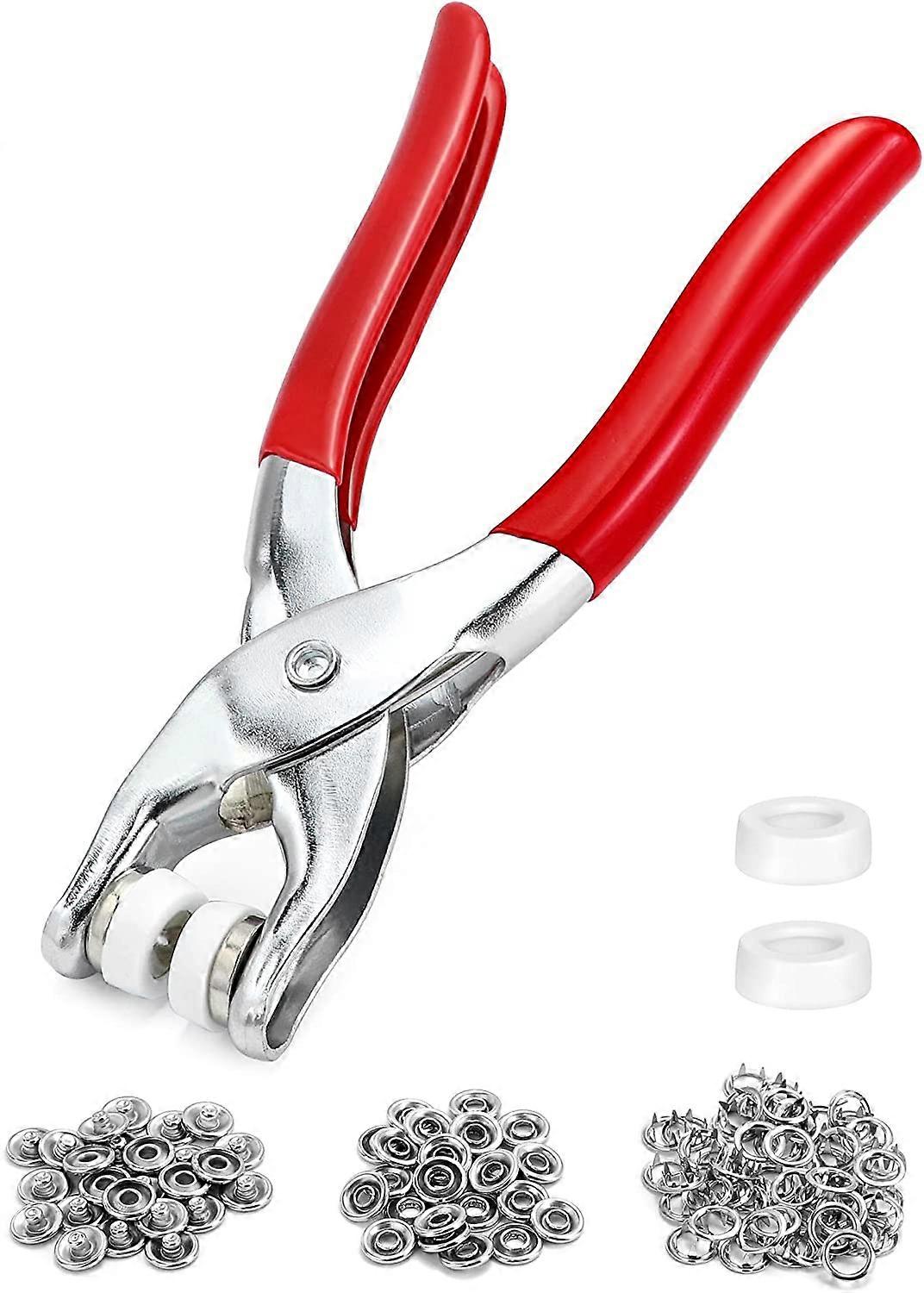 Push button set with pliers, with 100 pieces 9.5 mm press studs for 25 complete male and female press studs for DIY crafts