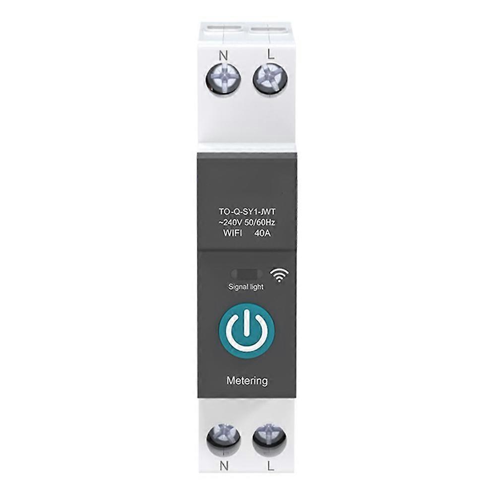 40A Tuya Single Phase Din Rail WIFI Smart Energy Meter Timer Power Consumption Monitor KWh Wattmete