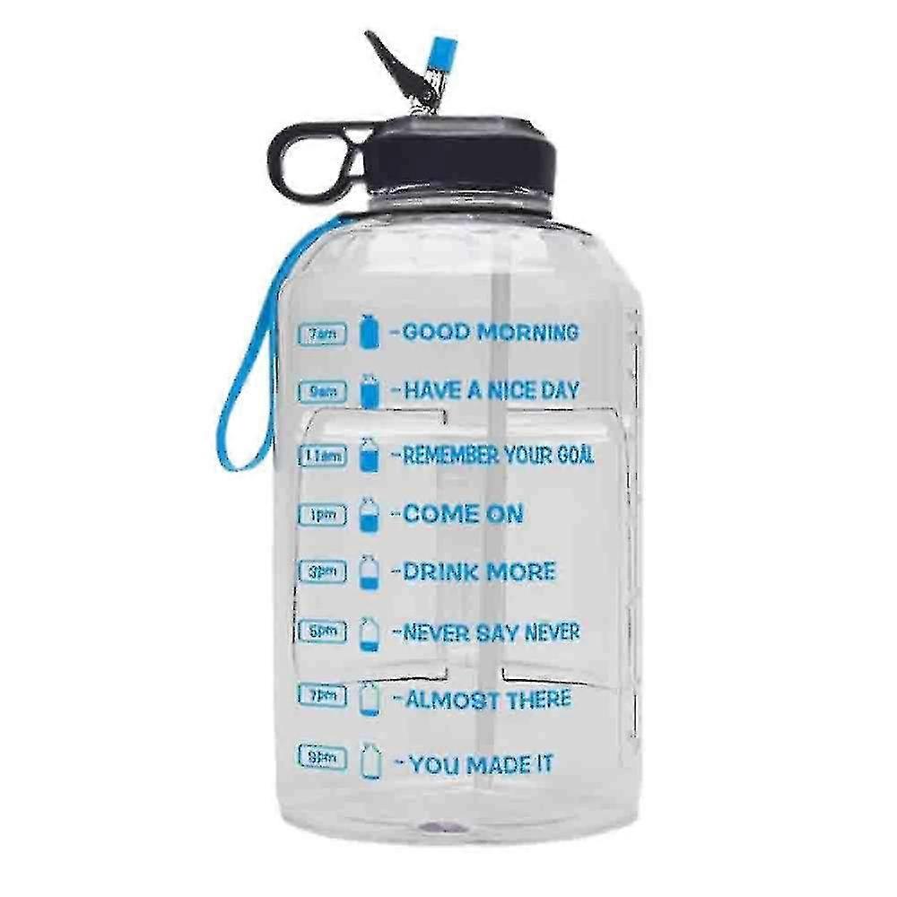 3.78l Large Water Bottle Hydration With Motivational Time Marker Reminder