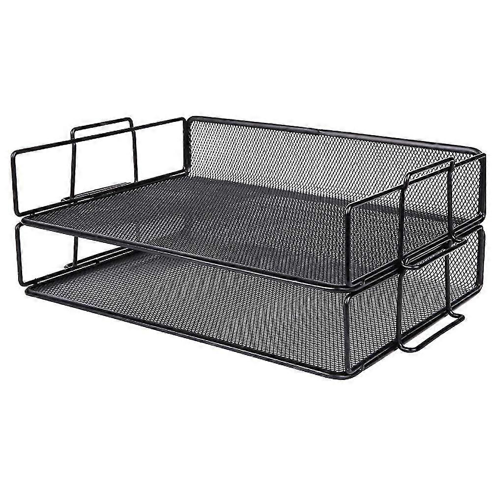 2-Layer Letter Tray Stackable Paper Sorter Desktop Organizer Desk File Tray Office and School Suppl