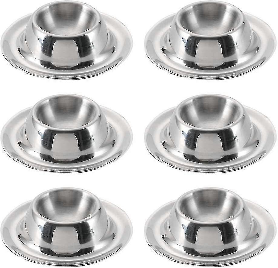 Rustfritt stål Egg Cup Egg Holder Sett med 6 Egg Cup Set Polert Stackable