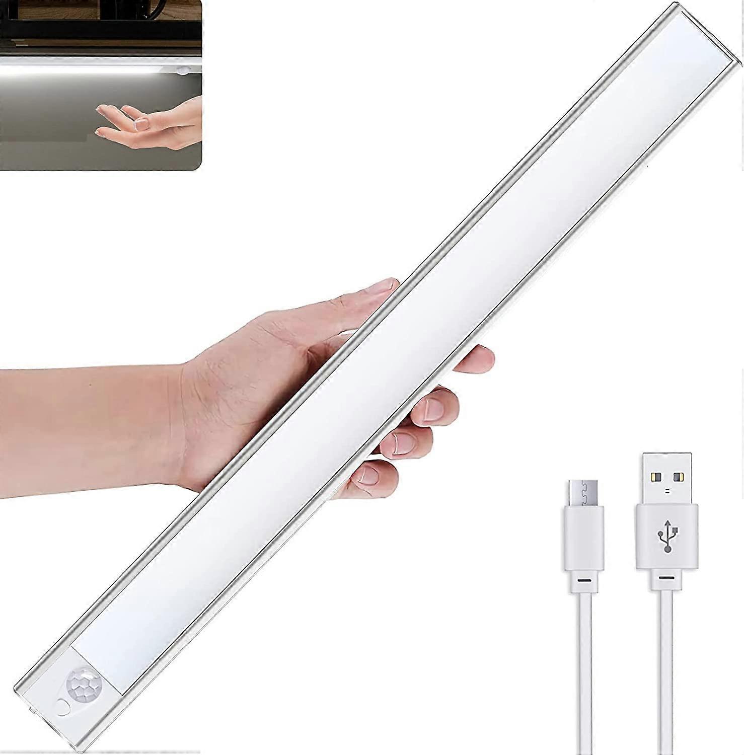 Closet Lights Under Cabinet Lighting Wireless USB Rechargeable Motion Sensor Night Light Bars with Large Capacity Battery Operated for StairsWardrob