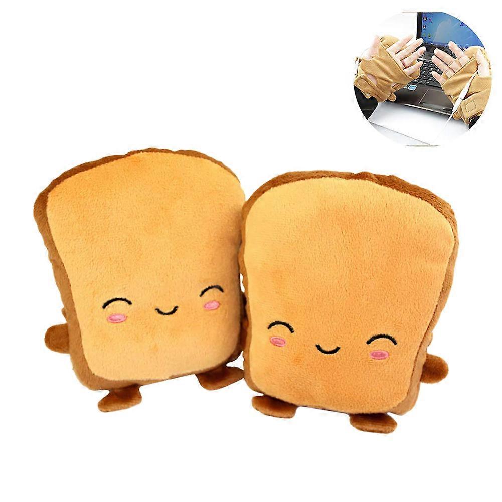 1pair Usb Heating And Warm Bread Gloves