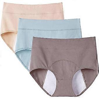 Women Period Briefs Leakproof High Waist Hipster Briefs Menstrual Underwear Cotton Knickers Pack Of 3