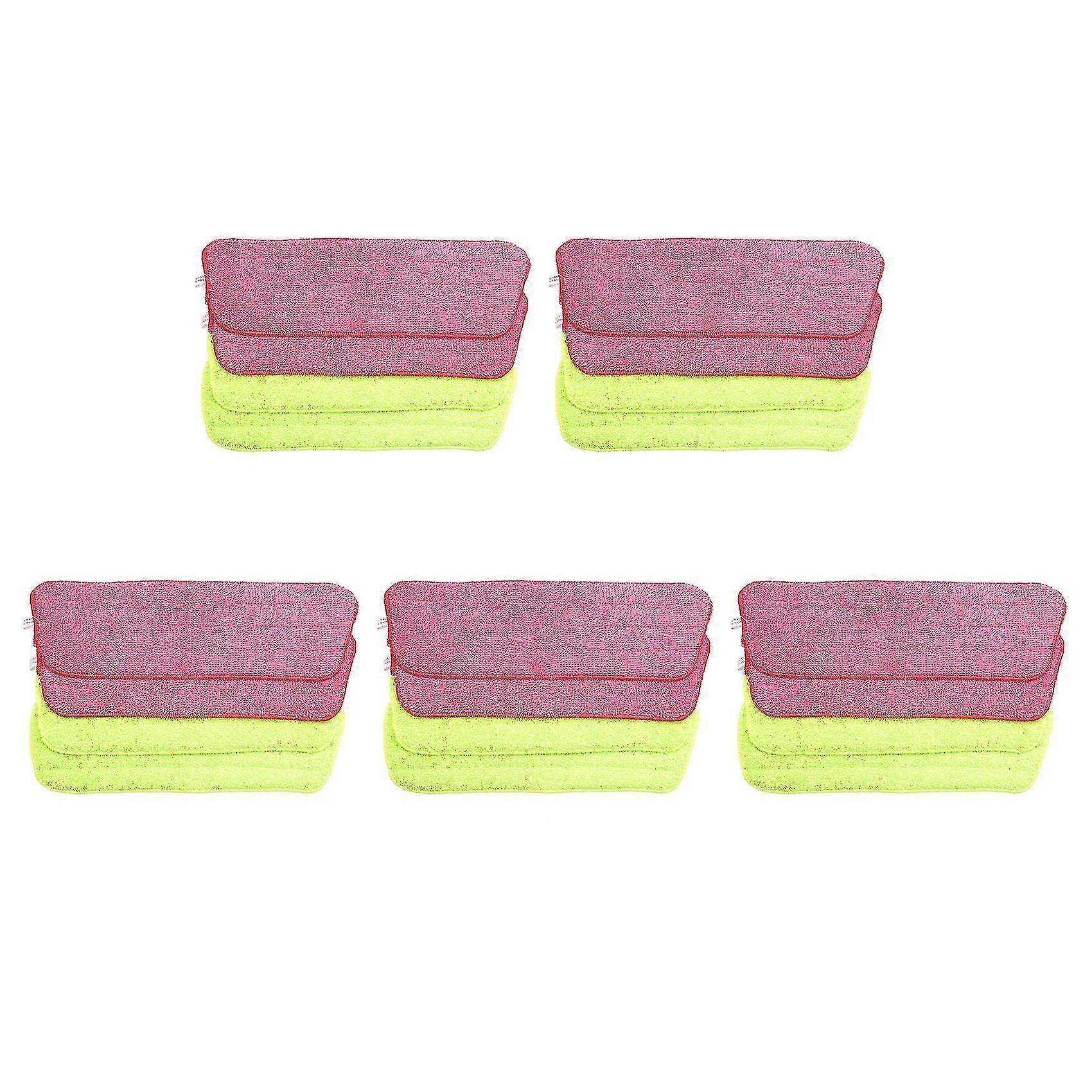 4pc Spray Mop Replacement Pads Reusable (4 Pack, Green & Red)