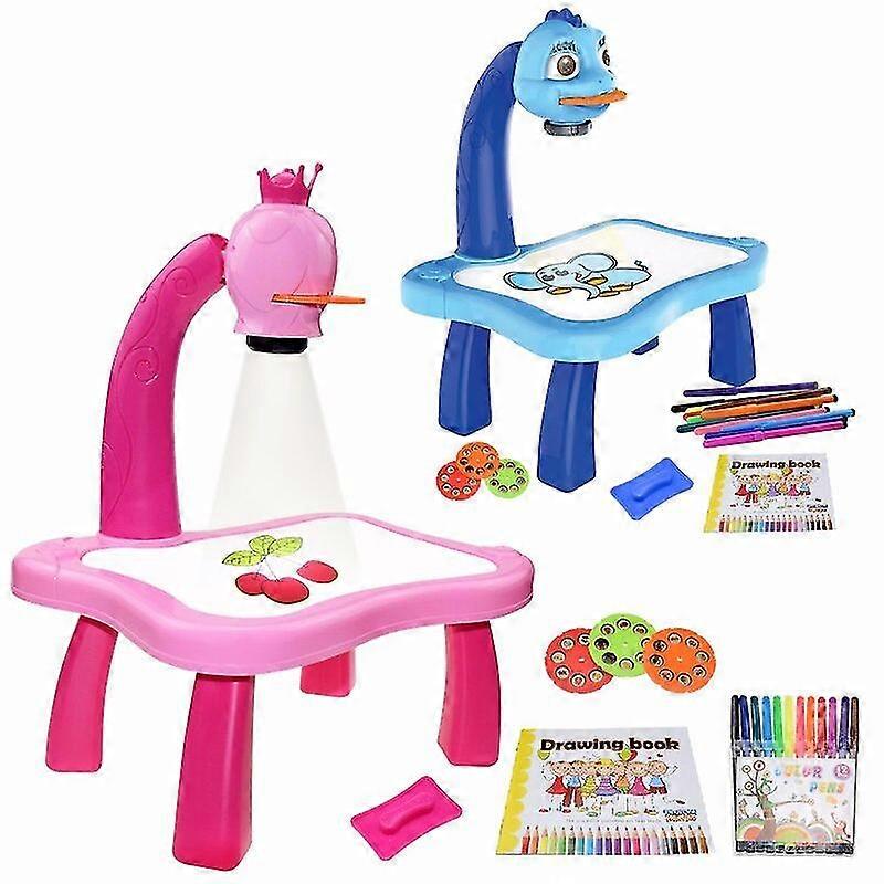 子供たちはプロジェクターアートドローイングテーブルおもちゃキッズペインティングボードデスクアーツとクラフトプロジェクション教育学習ギフトおもちゃを導いた