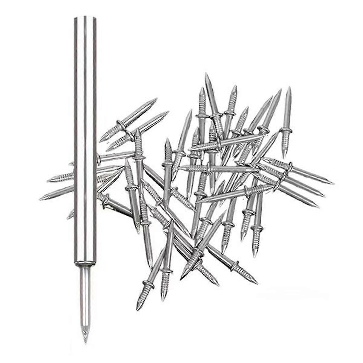 500Pcs Double-Head Skirting Thread Seamless Nail Double Headed Nails Invisible Security Screws with 5 Installation Tool