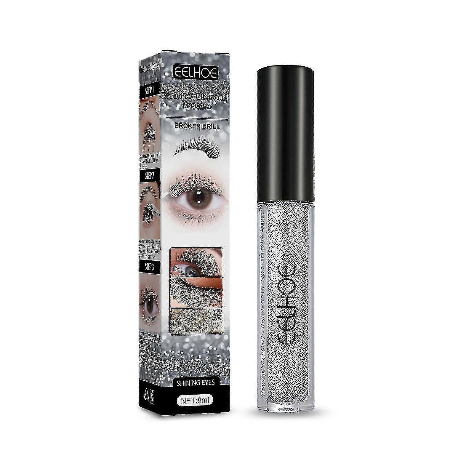 Flash Crushed Diamond Mascara Fairy Flash Waterproof Lengthened Encryption Does Not Smudge Curly Long Slender Mascara
