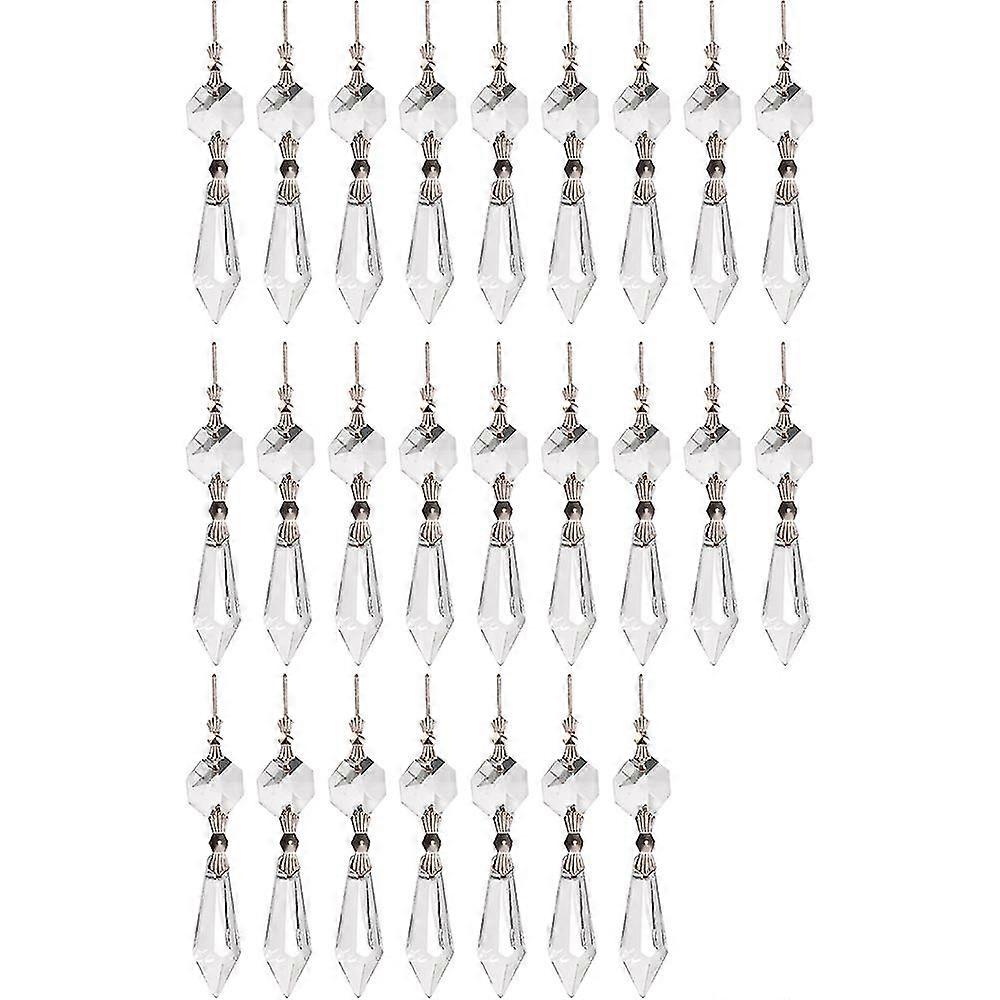 25pcs Crystals Ornament Colorful Rainbow Maker Crystal Chandelier Prisms Icicle Drop Pendants
