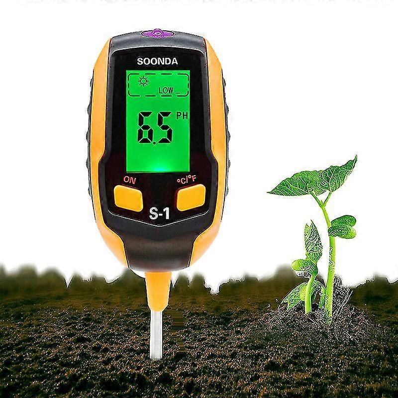 Soil PH Meter 4-in-1 Soil Tester Moisture Digital Plant Thermometer Test Moisture Mete