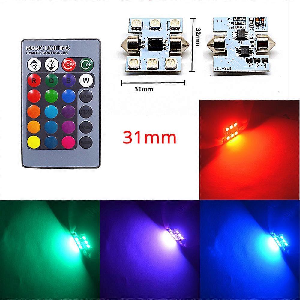 5050 RGB 6SMD Auto Led Dome C5w C10w Lampada Interna Auto Mobile Telecomando Luce Colorata Tetto Tronco Lampadine DC 12v
