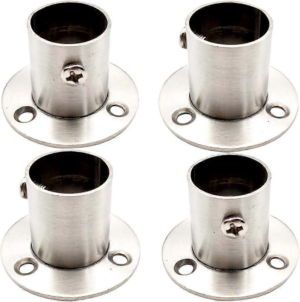 dobrý 4dílný držák šatní skříně z nerezové oceli Držák objímky Konec objímky Držák příruby pro 22 mm/0,86 palce. Průměr trubky