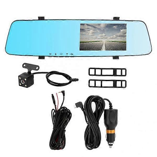 Full HD 1080P Car DVR Camera Auto 4.3 Inch Rearview Mirror Digital Video Recorder Dual Lens Registration G-sensor Camcorder