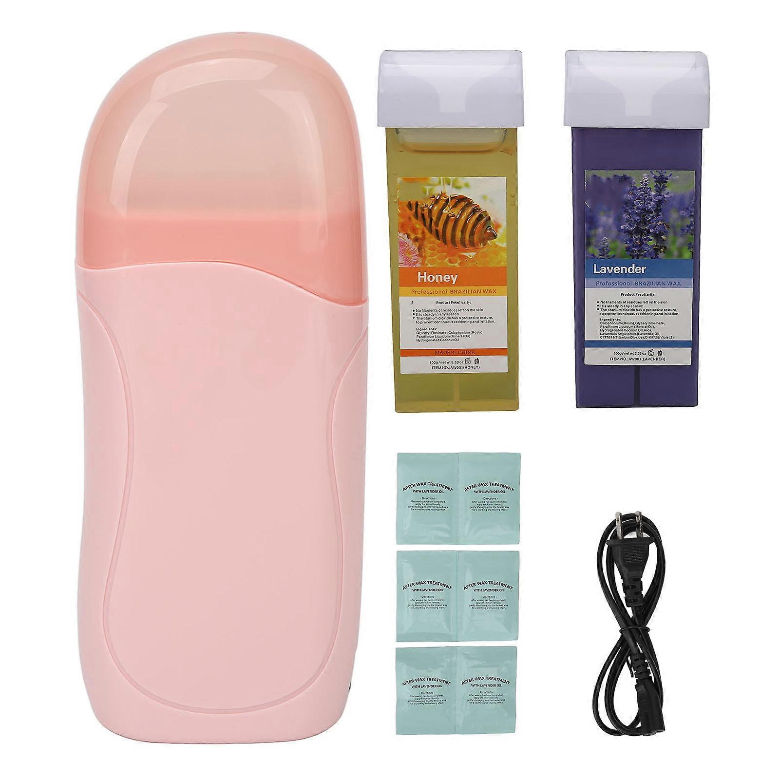 Wax Roller Kit 40W Roller Waxing Kit with 2pcs 100ml Soft Wax Cartridge for Hair Removal
