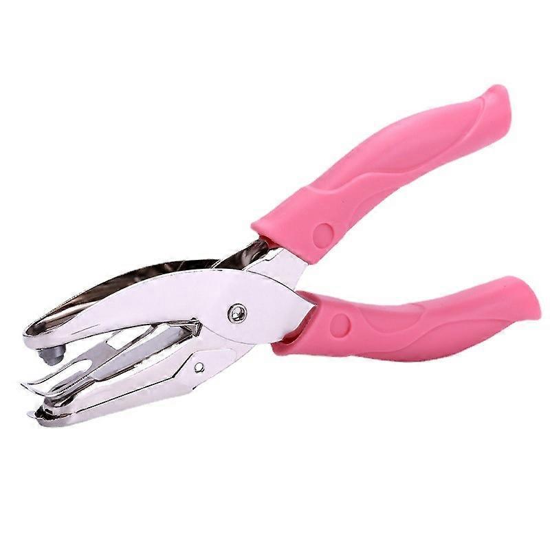 1.5mm Round Hole Punch Pliers Single Round Paper Punch Hole Puncher, with Pink Handle for Craft Paper (Small Circle)