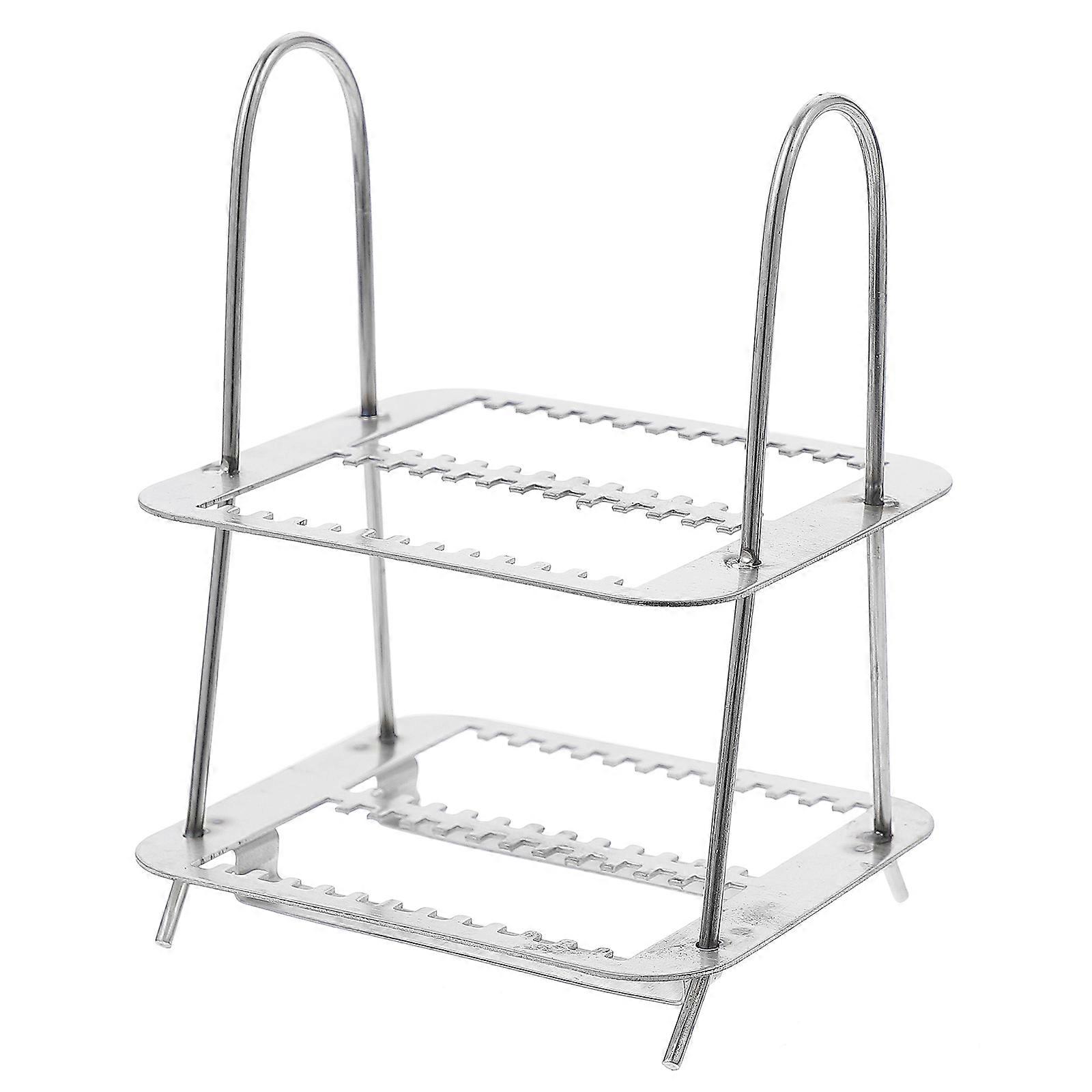 Microscope Slides Rack Stainless Steel Microscope Slides Holder Slides Staining Holder 26 Positions Glass Slides Holder
