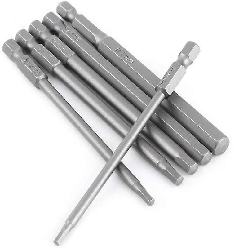 6 Pack 100mm Magnetic Hex Shank Screwdriver Bit Set Hex Head Tool Set Tool Set