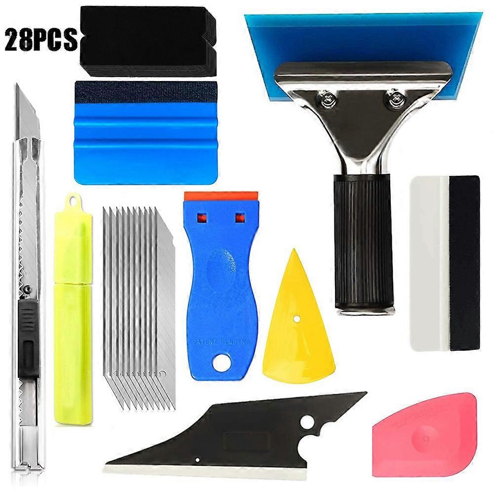 Window Tint Application Tools 1 Set, 28 PCS Window Tint Tools for Vehicle Film Including Window Squeegee, Scraper, Utility Knife and Blades