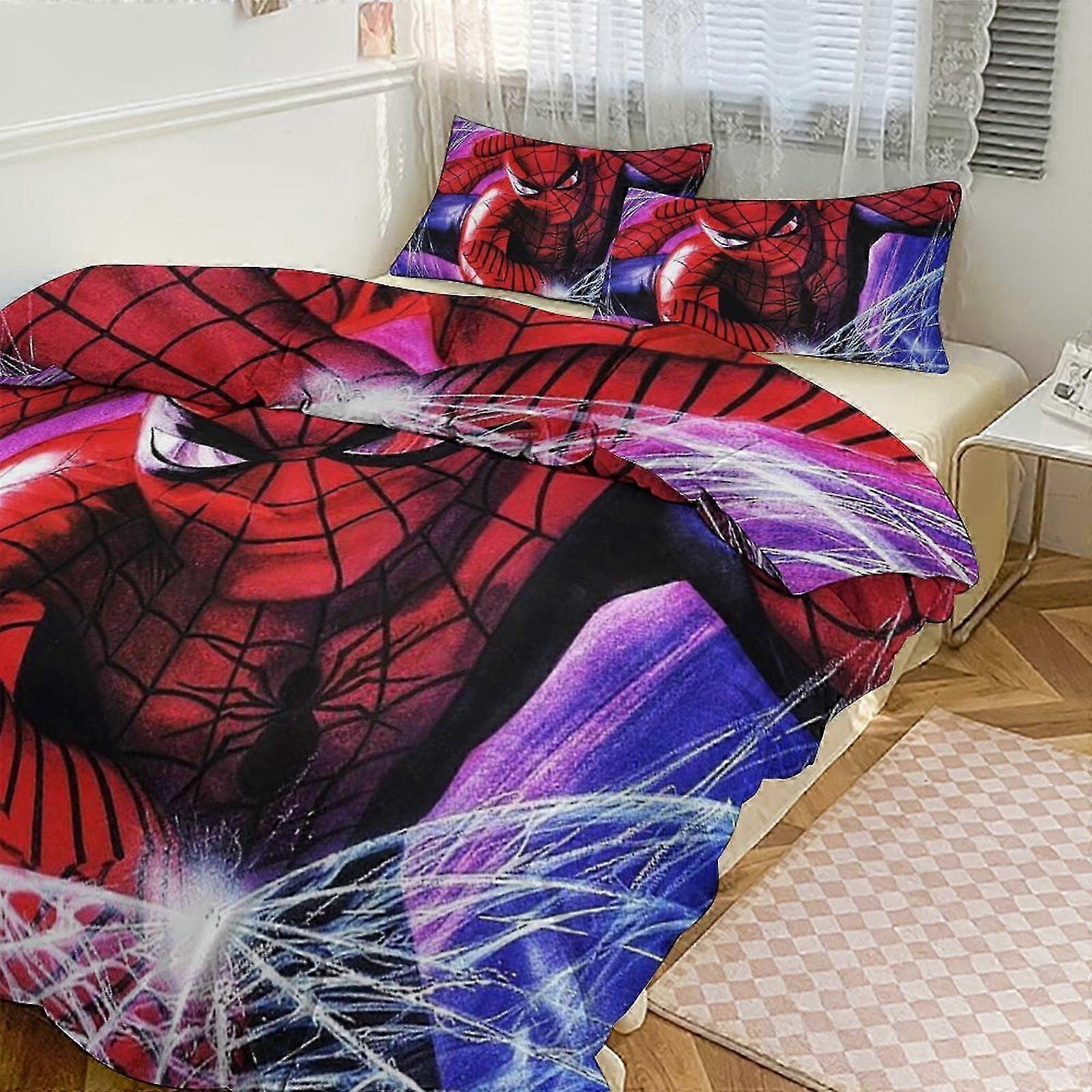 Spiderman sängkläder set för barn män kvinnor full storlek st täcke överdrag och örngott