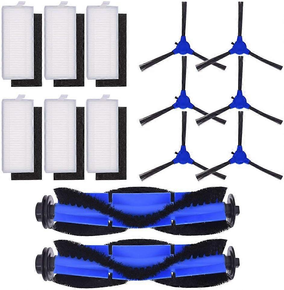 Compatible with eufy Vacuums with 2 Main Rolling Brush Rollers 6 Filters Sets 6 Side Brushes.