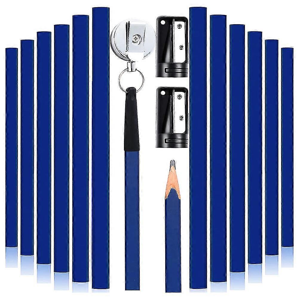 Carpenter Pencils 14pcs Octagonal Construction Pencils Set ,Blue