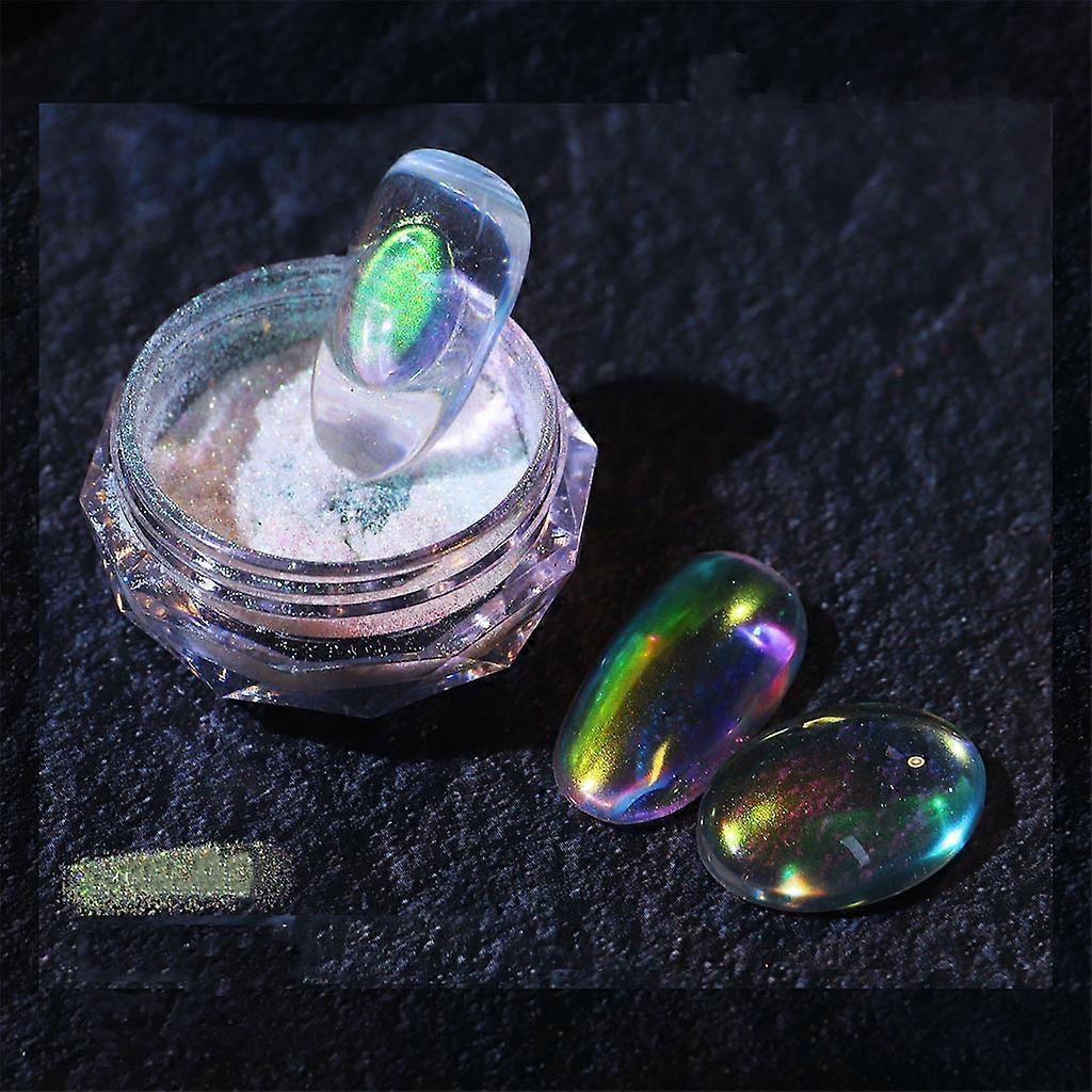 Transparent Iridescent Powder for Nail Powder Rainbow Dewdrop Mirror Effect