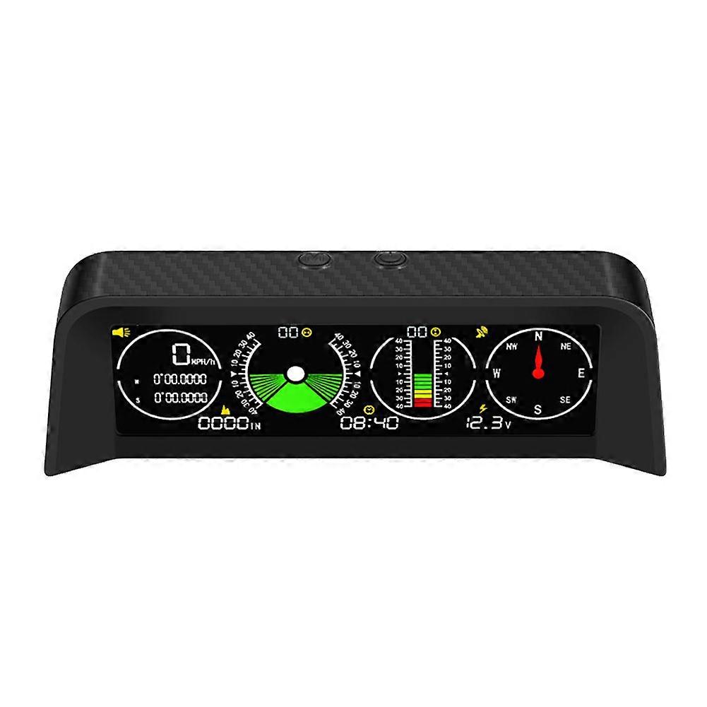 Car HUD Inclinometer Head Up Display GPS Speedometer MPH Compass Digital Slope Angle Meter Altitude Gauge for Off-Road Vehicles