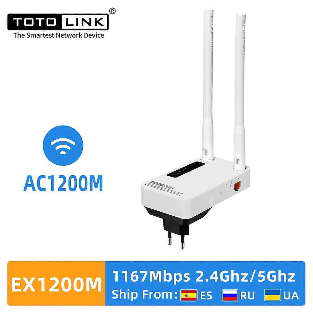 TOTOLINK EX1200M WiFi Repeater AC1200 Wireless WiFi Booster 2.4G/5Ghz Gigabit Adapter With 802.11ac High Gain Dual Antenna