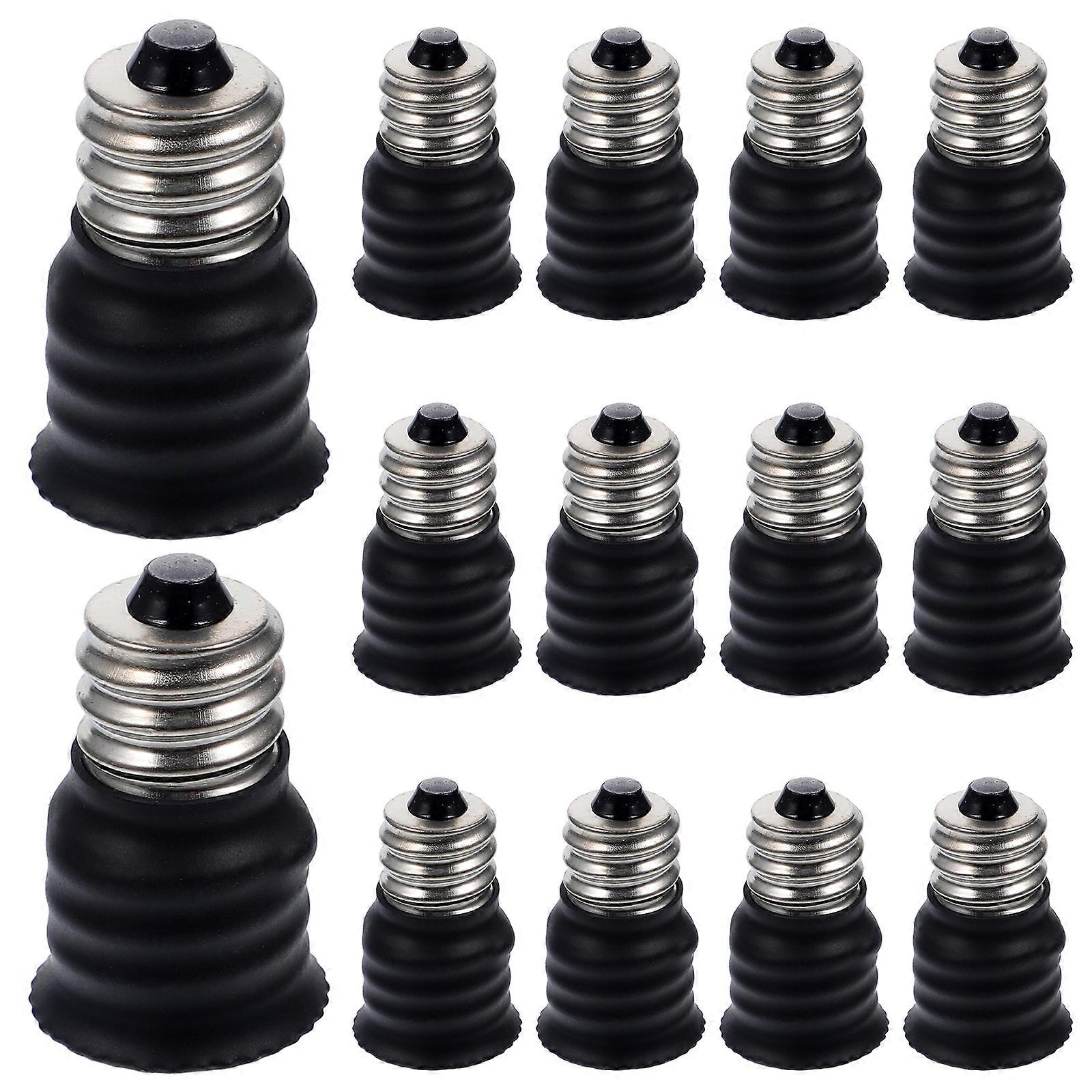 15pcs Bulb Adapter Converters Chandelier Lamp Base Converter Light Socket Adapters(E12 to E14)