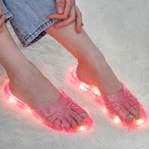 Glödande kristalltofflor Flickor Sommar Rolig Prinsessa Blinkande Tofflor Kvinnor