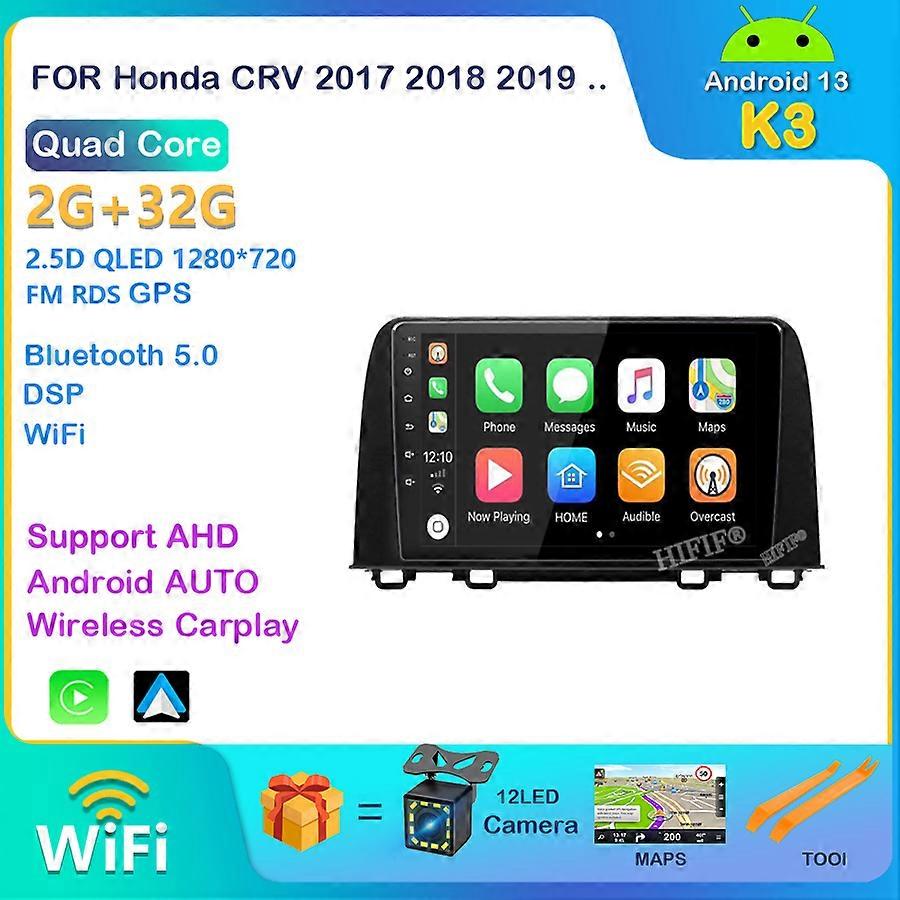 carplay Autoradio Android 13 Car Radio With Screen 4GB 64GB Head Unit Tape Recorder Carpaly Auto For Honda CRV CR-V 2017 2019