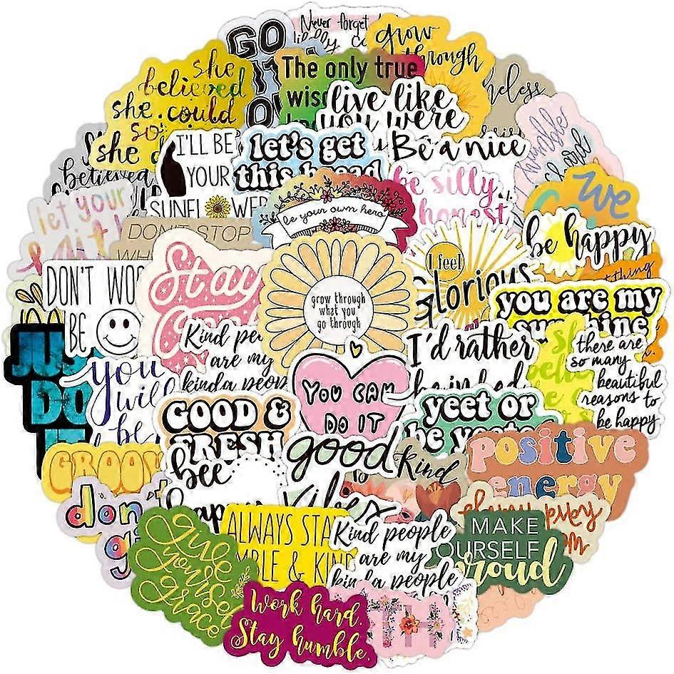 100pcs ملصقات الكلمات الملهمة لزجاجة المياه ، ملصقات الفينيل للماء حزمة للقوارير المائية ، الكمبيوتر المحمول ، سجل القصاصات ، ملصقات تحفيزية مكافأة