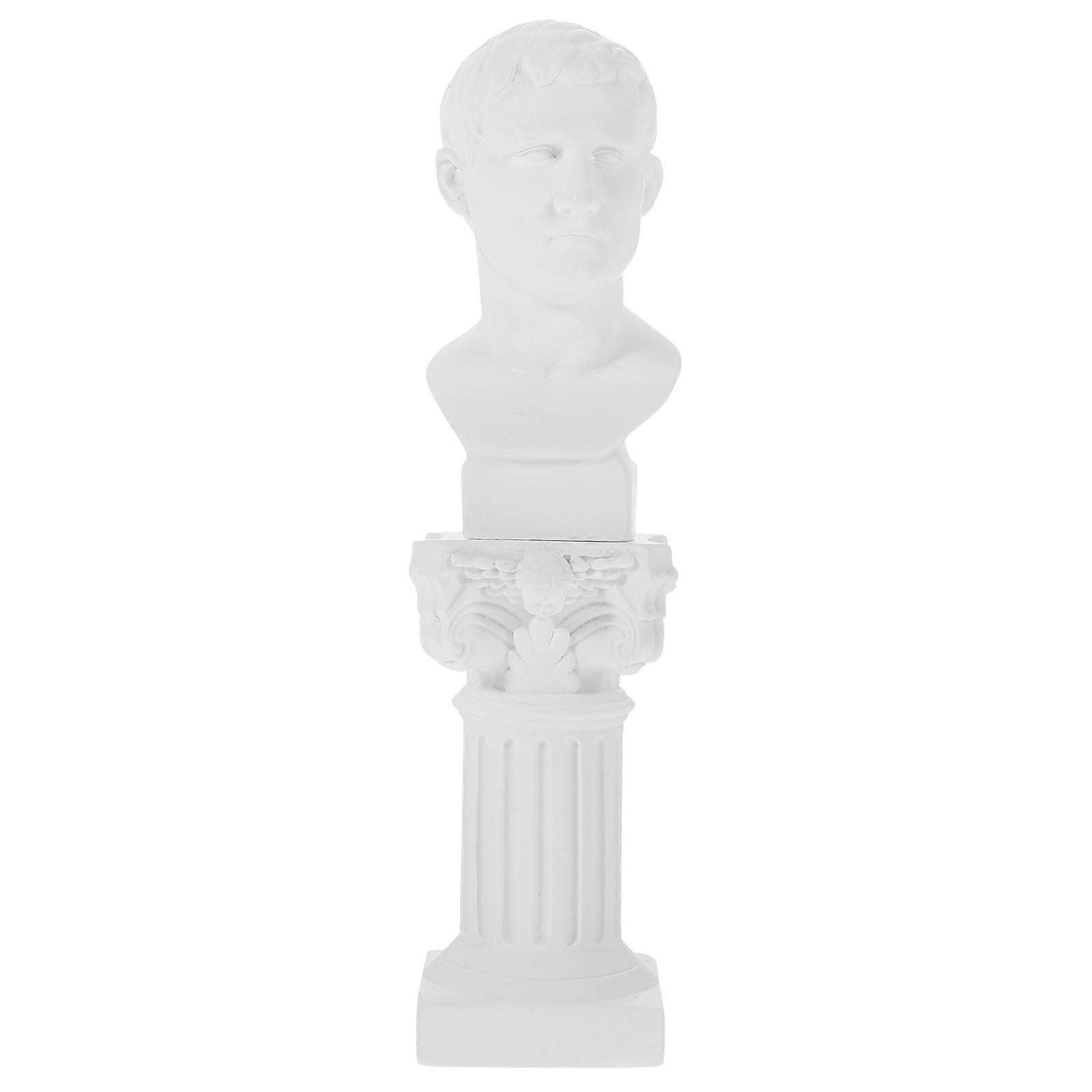 1 Set Roman Column and Greek Statue Resin Column Stand Desktop Resin Greek Figurine